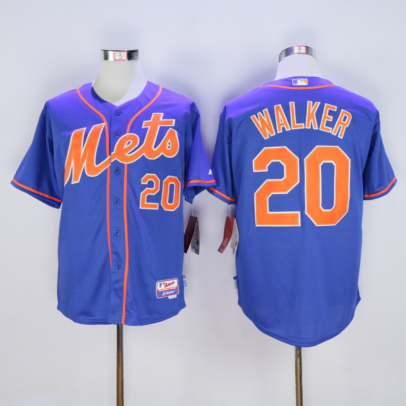 Men New York Mets #20 Walker Blue orange MLB Jerseys